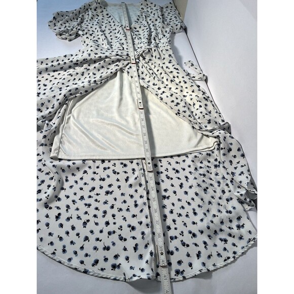 Sienna Sky Dress Women’s S White With Blue Floral Print Cottagecore Fairy w/Belt - Picture 3 of 10